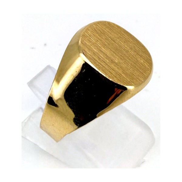 Anillo anillo sello ovalado de oro 18k talla 25